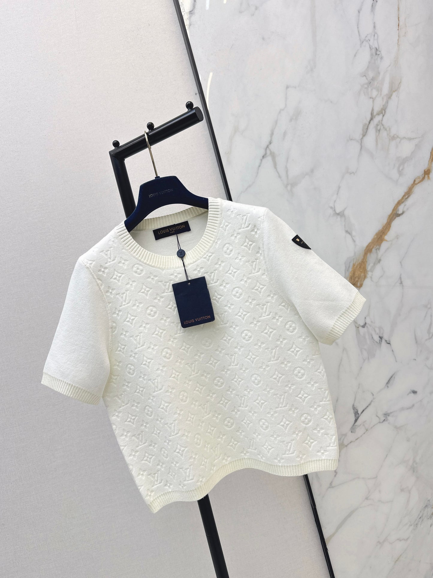 Louis NEW jacquard knitted short sleeve sweater