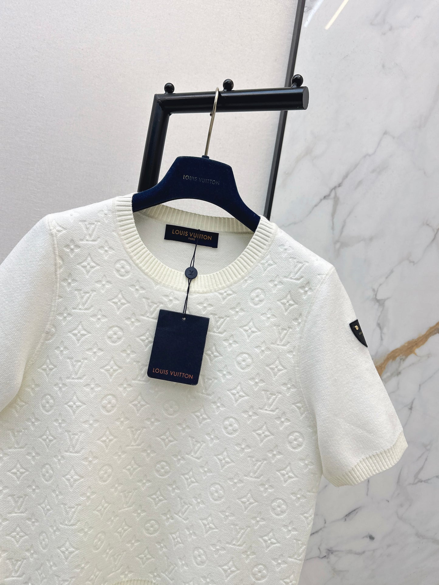 Louis NEW jacquard knitted short sleeve sweater