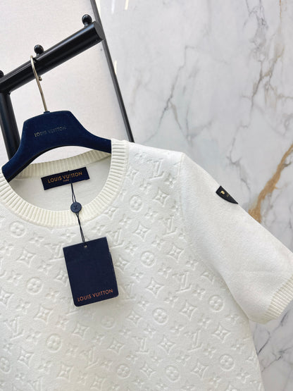 Louis NEW jacquard knitted short sleeve sweater