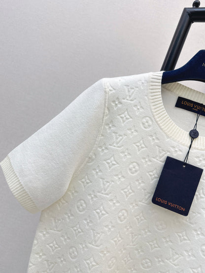 Louis NEW jacquard knitted short sleeve sweater