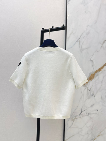 Louis NEW jacquard knitted short sleeve sweater