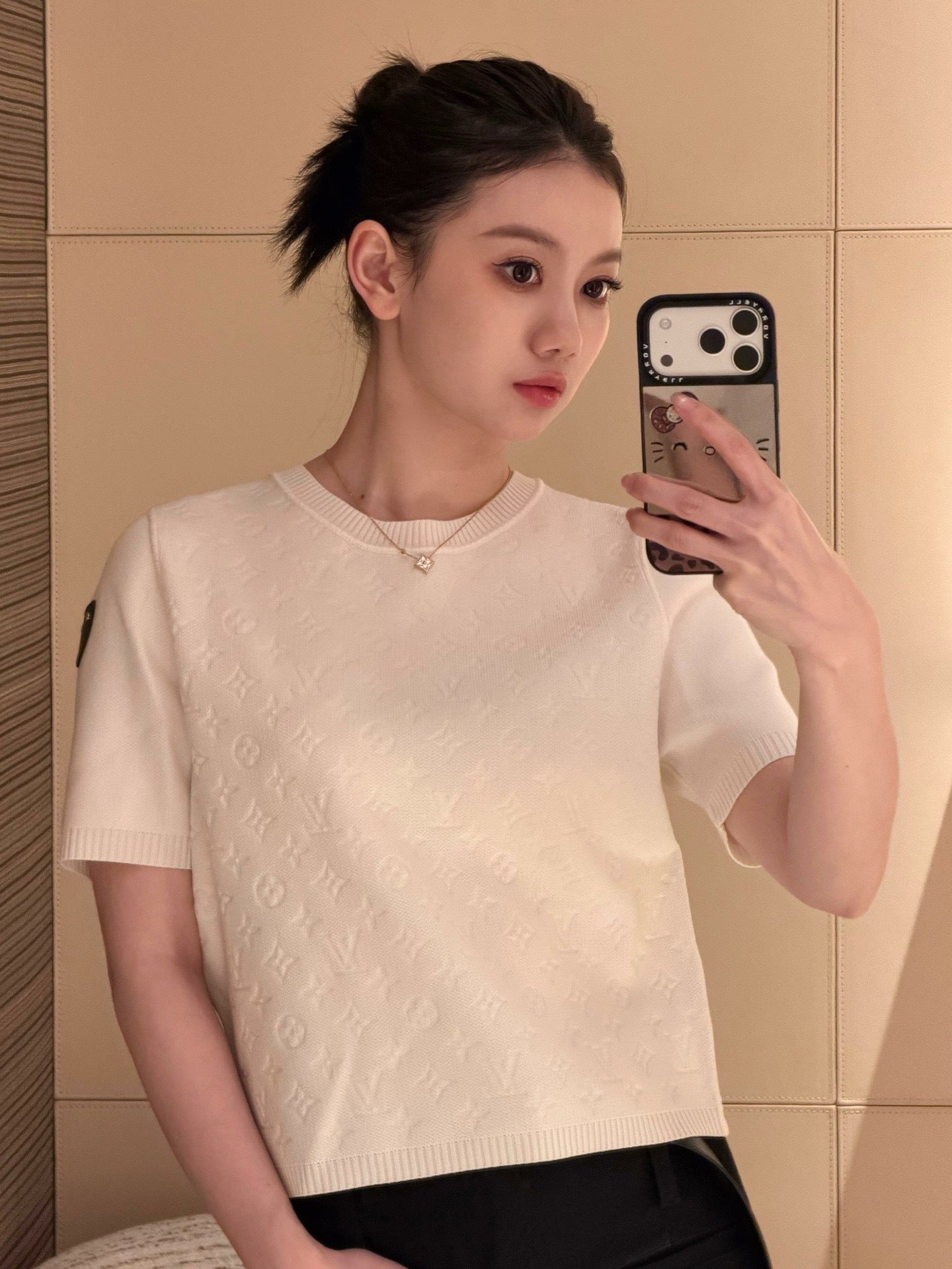 Louis NEW jacquard knitted short sleeve sweater