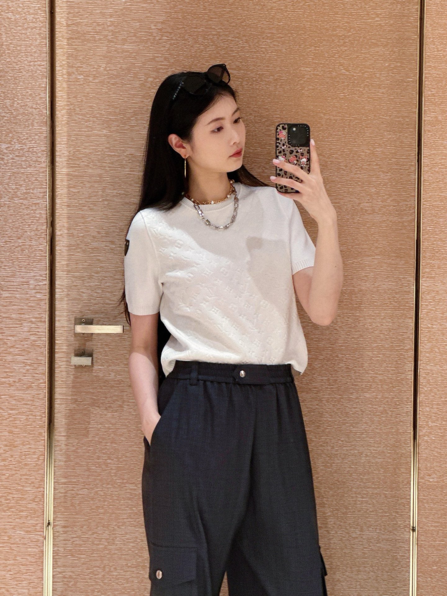 Louis NEW jacquard knitted short sleeve sweater