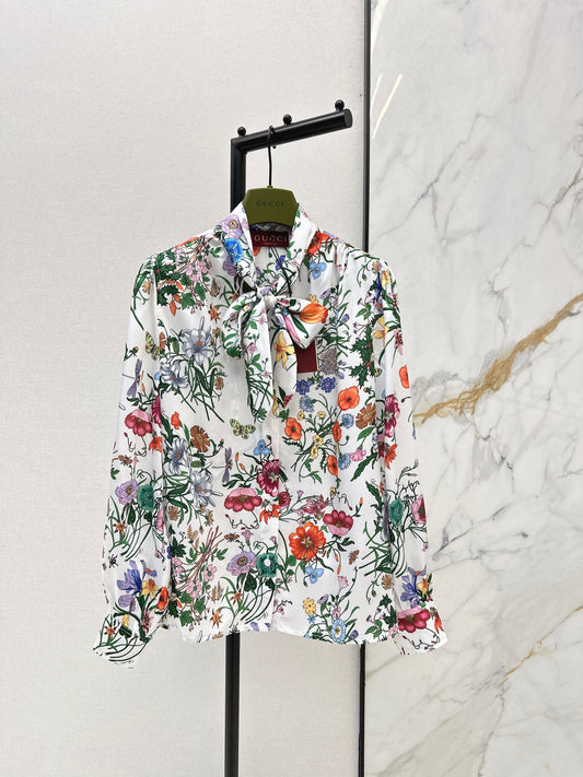 Guc NEW floral print silk shirts