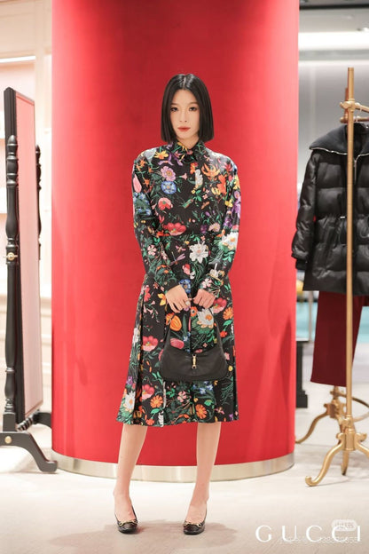 Guc NEW floral print silk skirts