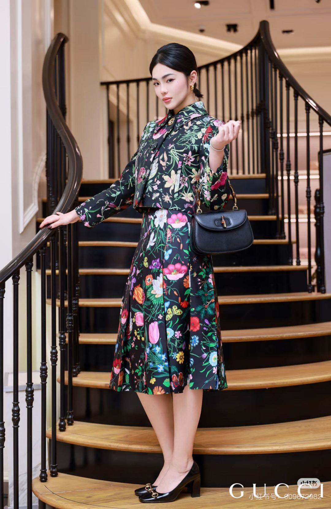 Guc NEW floral print silk skirts