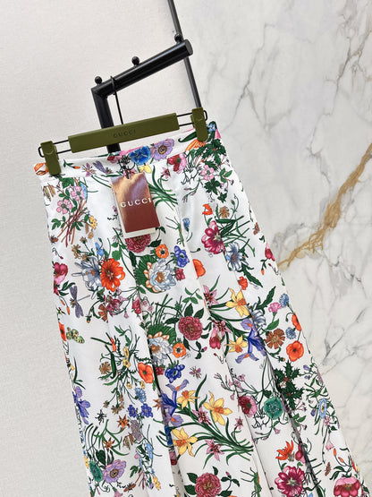 Guc NEW floral print silk skirts