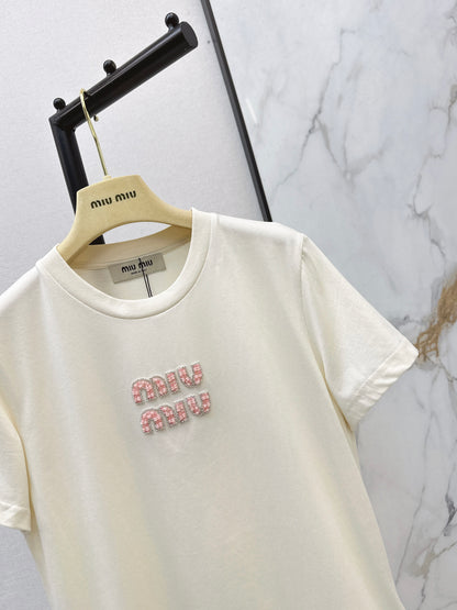 Miu NEW beading t-shirt