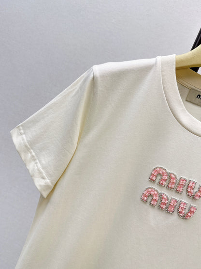 Miu NEW beading t-shirt