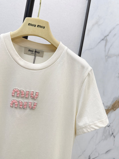 Miu NEW beading t-shirt