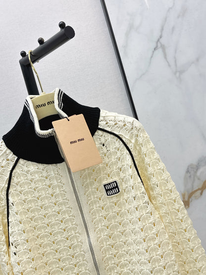 Miu NEW hollow knitted cardigan