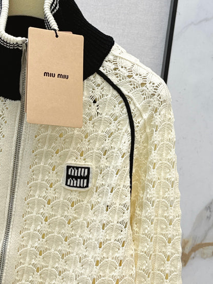 Miu NEW hollow knitted cardigan