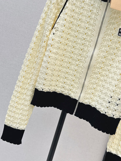 Miu NEW hollow knitted cardigan
