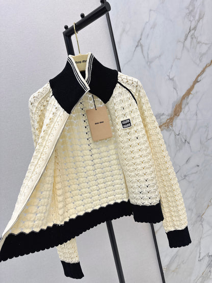 Miu NEW hollow knitted cardigan