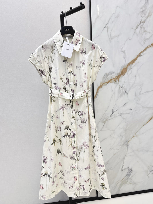 CD NEW floral print shirt dress